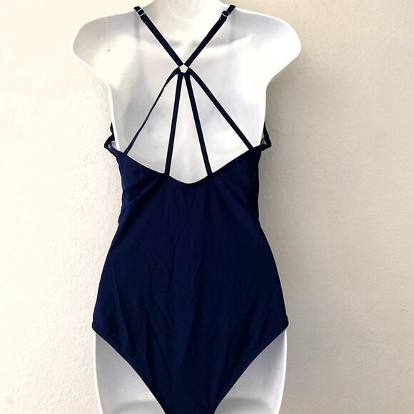NEW RUFFLE STRAPPY BACK ONE PIECE SWIMSUIT - Picture 5 of 9